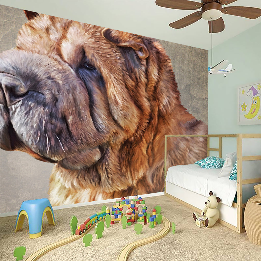 Vintage Shar Pei Print Wall Sticker