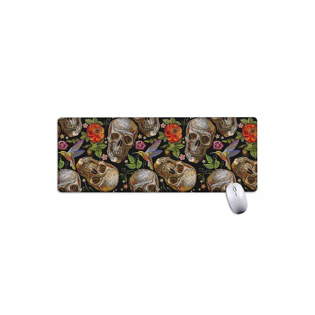 Vintage Skull Pattern Print Extended Mouse Pad