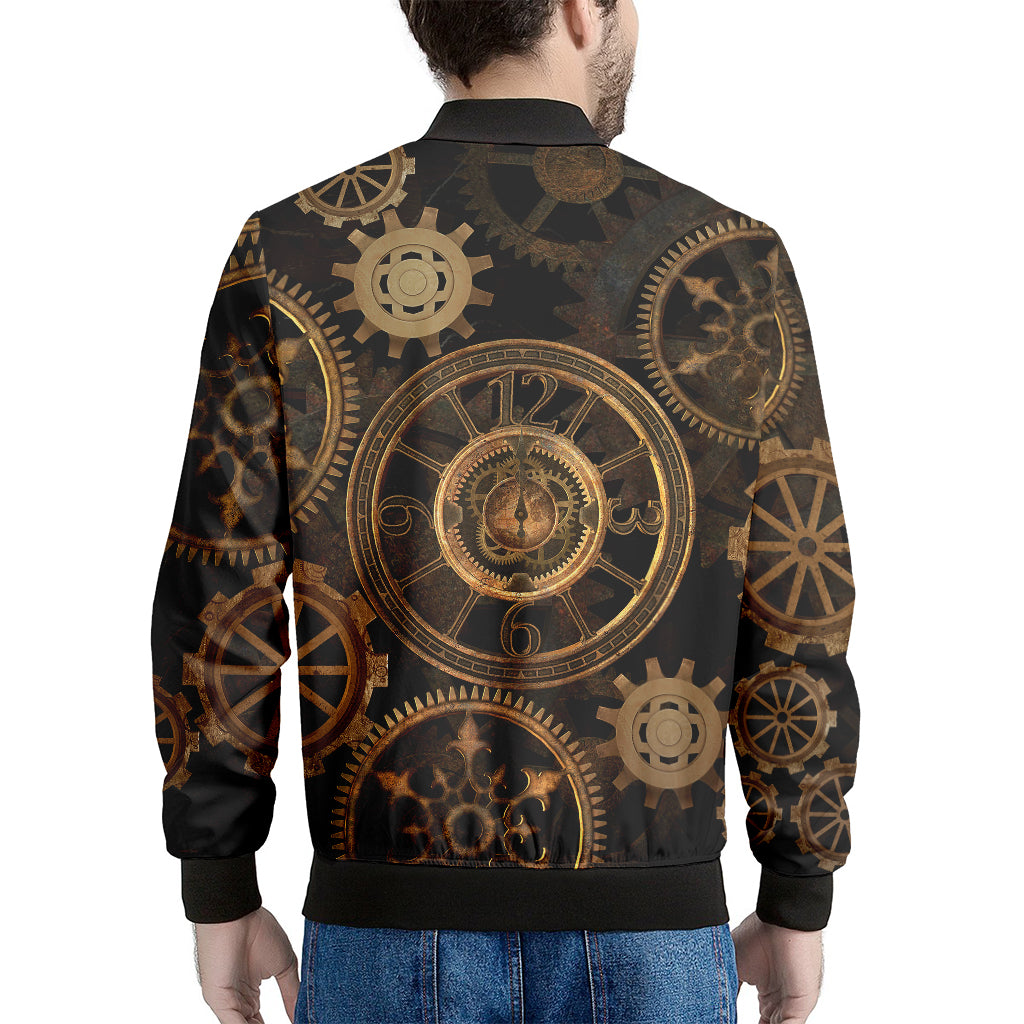 Vintage Steampunk Gears Print Men's Bomber Jacket