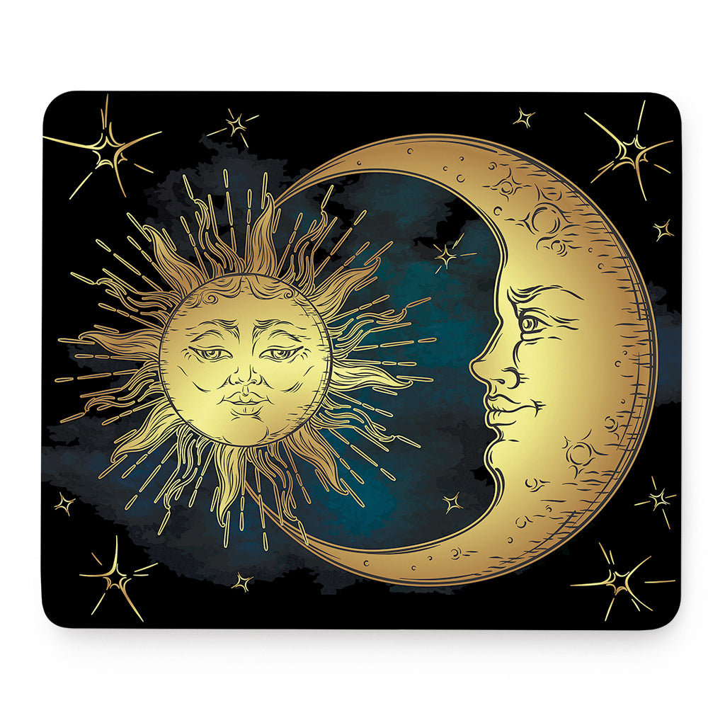 Vintage Sun And Moon Print Mouse Pad