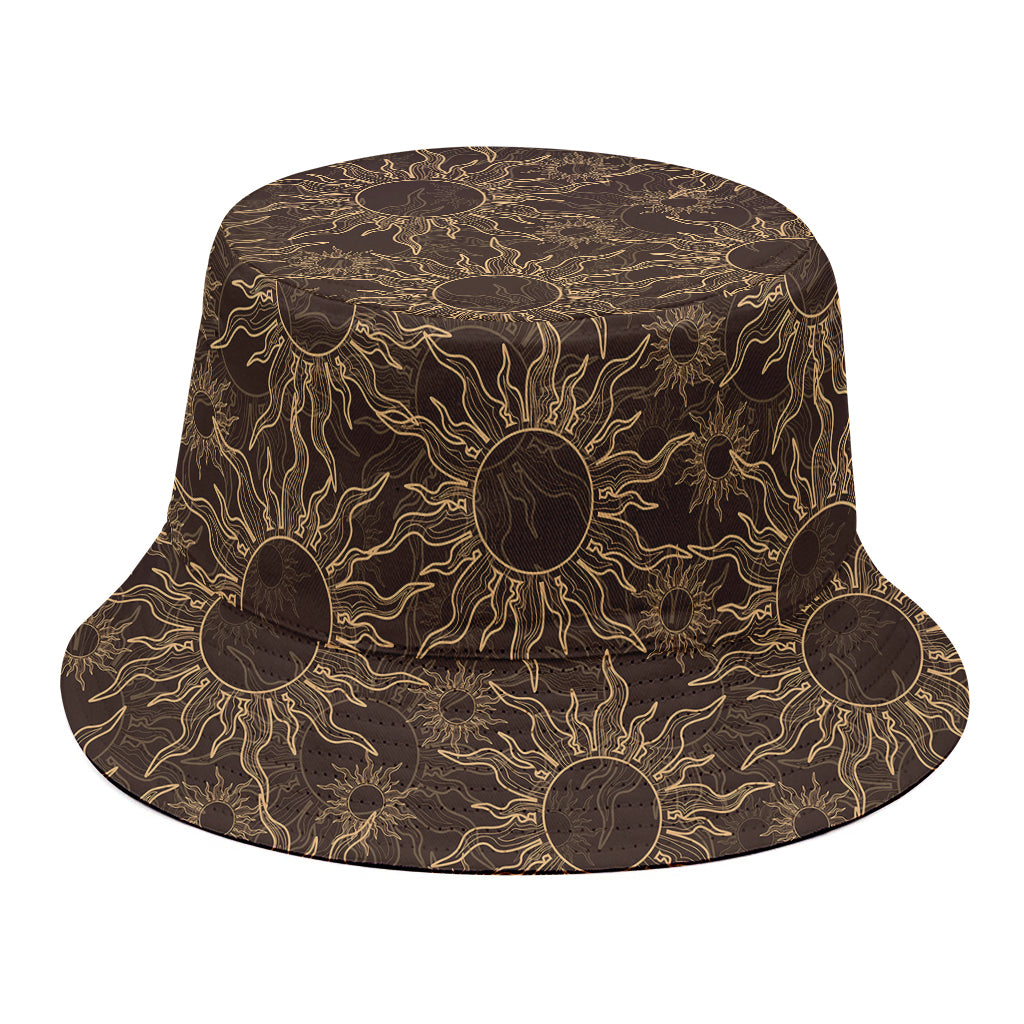 Vintage Sun Pattern Print Bucket Hat