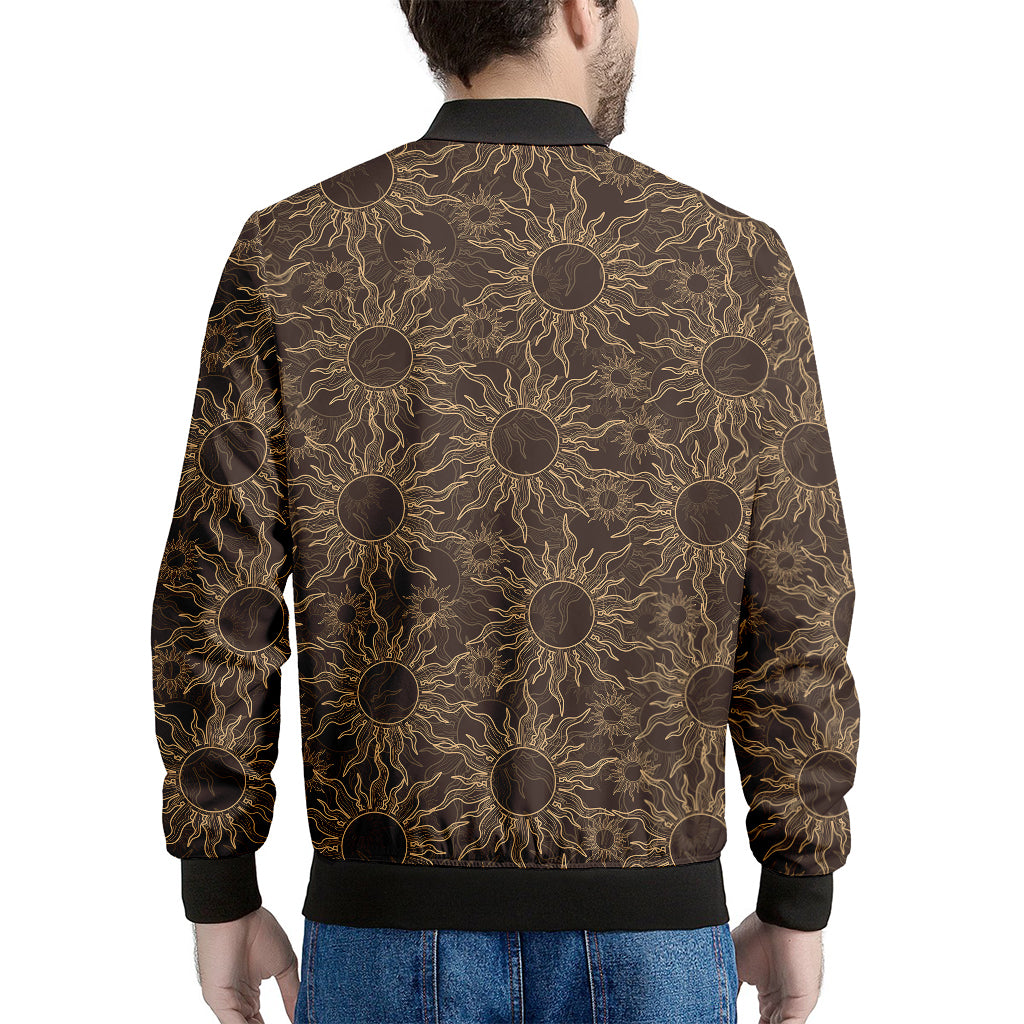 Vintage Sun Pattern Print Men's Bomber Jacket
