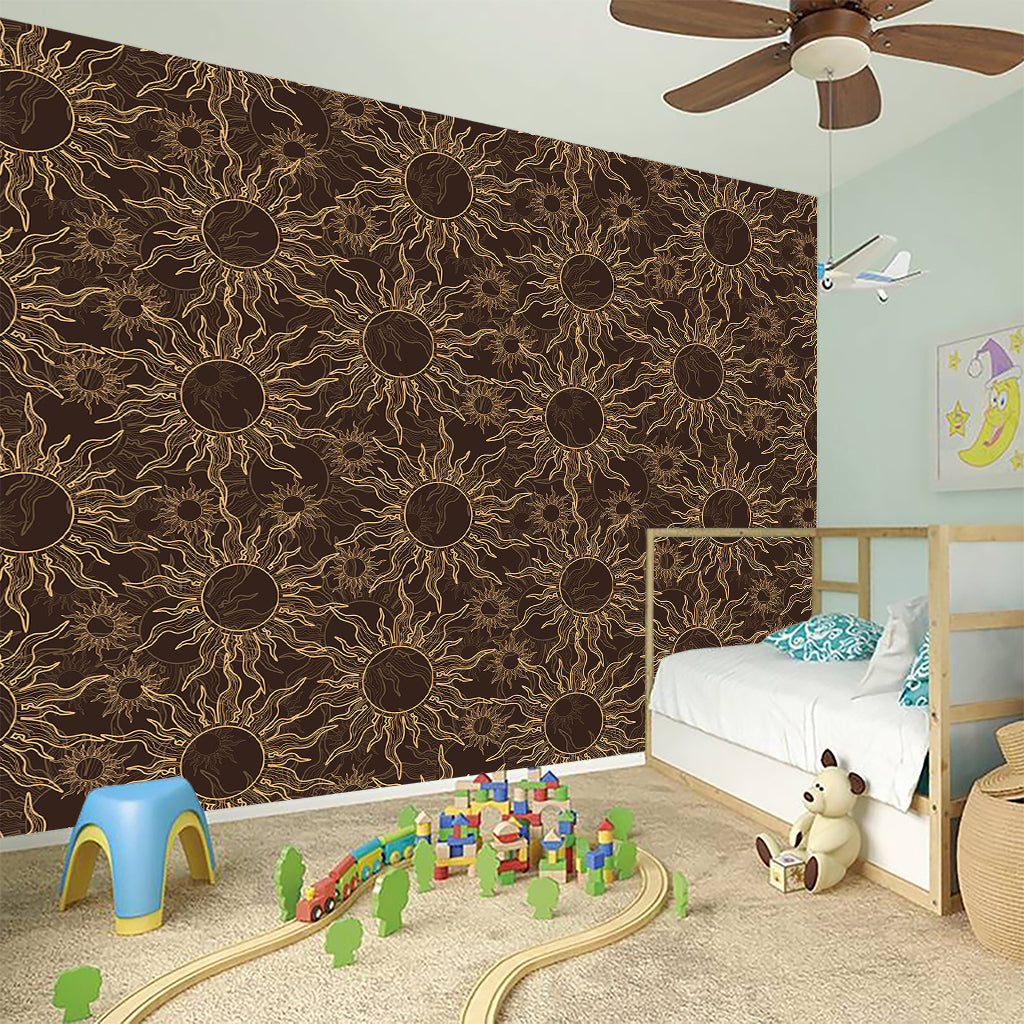Vintage Sun Pattern Print Wall Sticker
