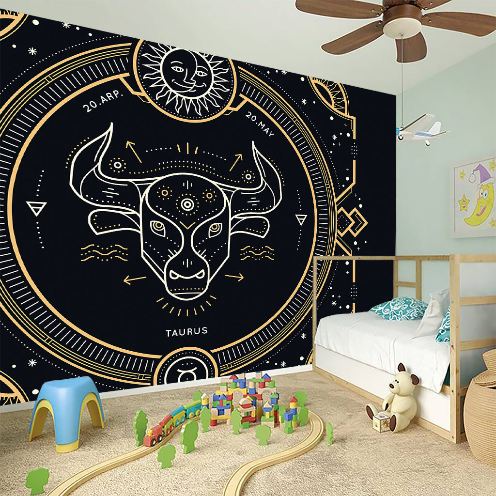 Vintage Taurus Zodiac Sign Print Wall Sticker