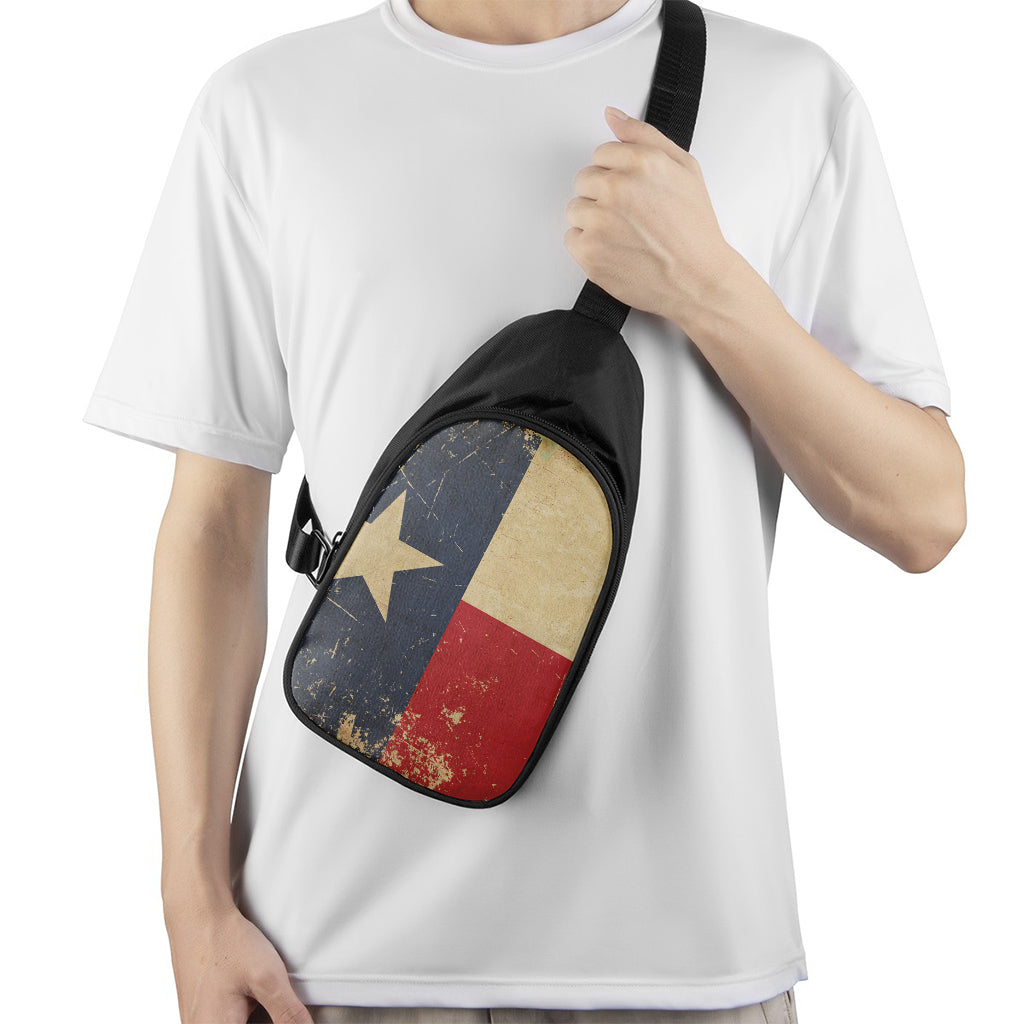 Vintage Texas Flag Print Chest Bag