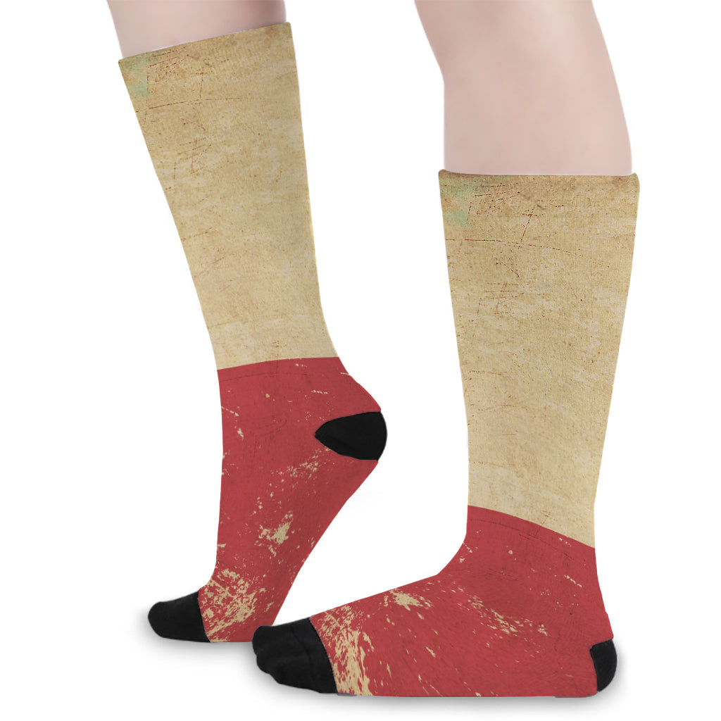 Vintage Texas Flag Print Long Socks