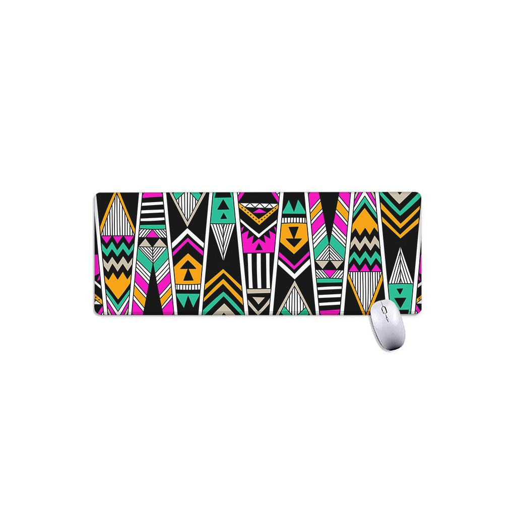 Vintage Tribal Aztec Pattern Print Extended Mouse Pad