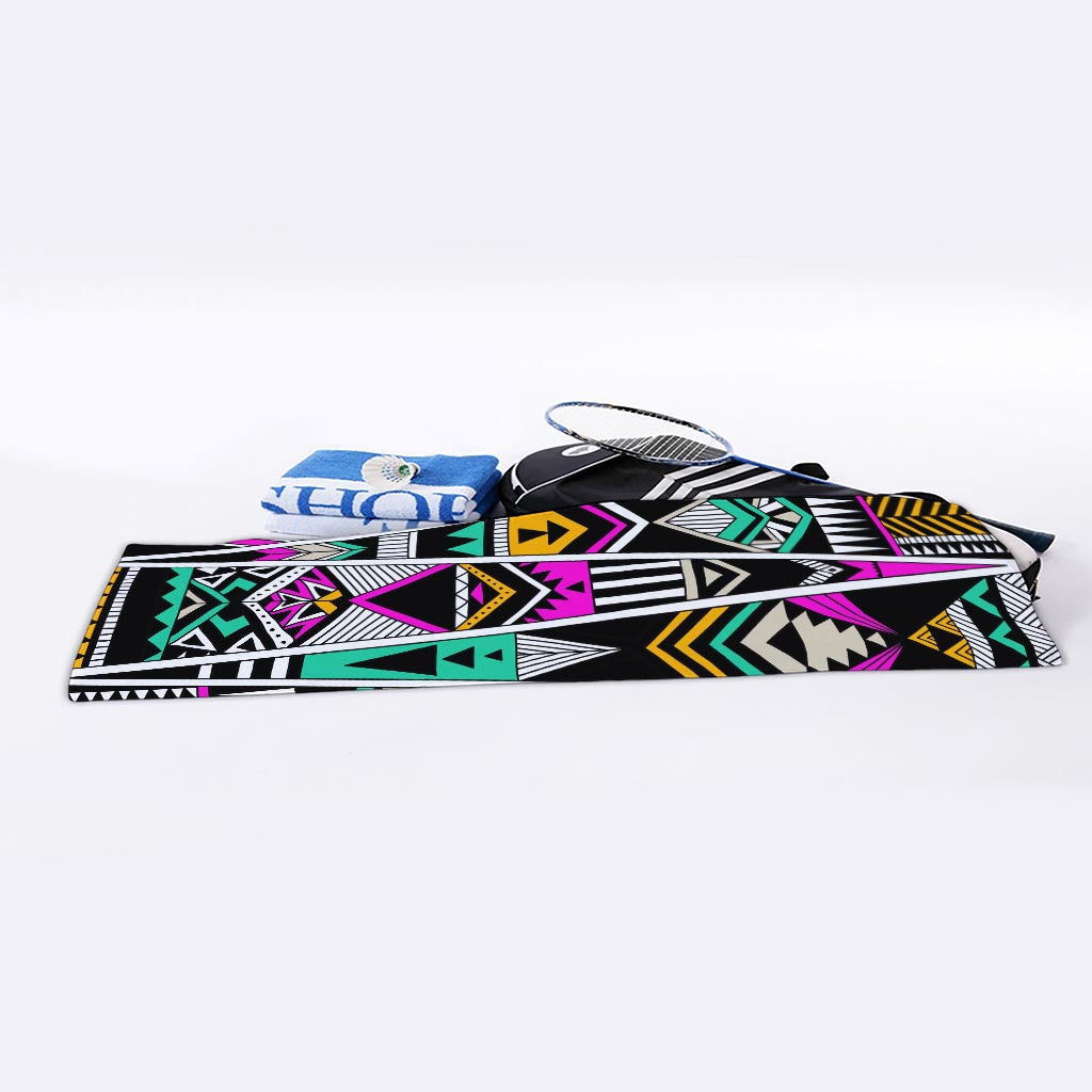 Vintage Tribal Aztec Pattern Print Sports Towel