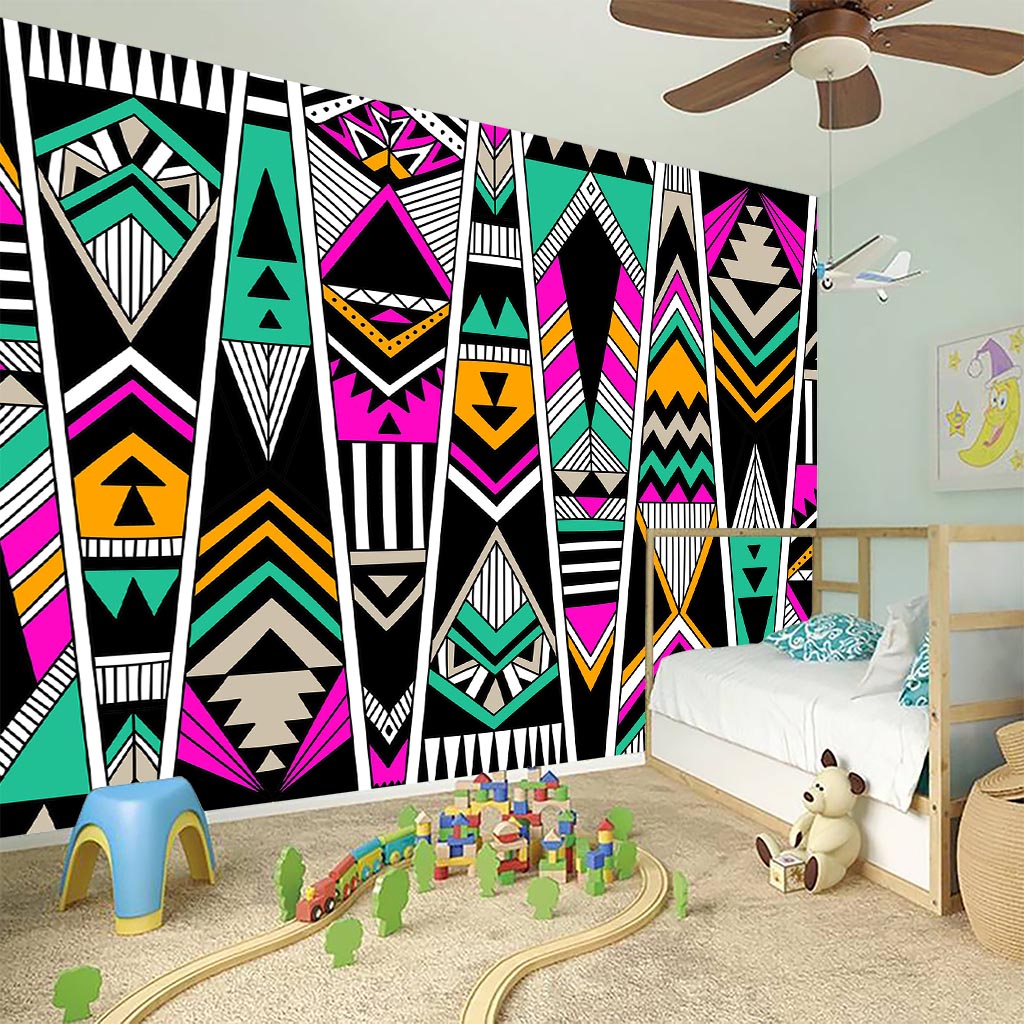 Vintage Tribal Aztec Pattern Print Wall Sticker