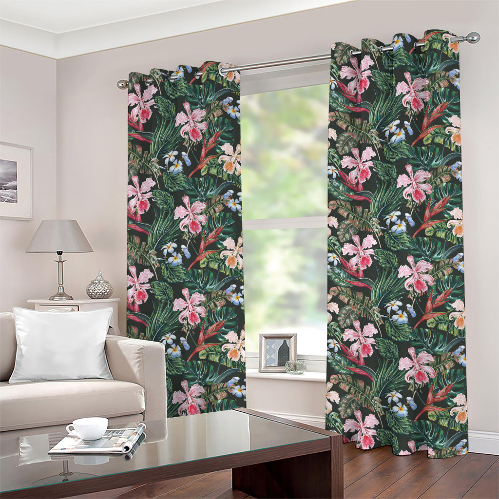 Vintage Tropical Exotic Hawaiian Print Grommet Curtains
