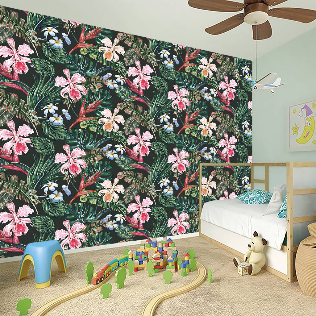 Vintage Tropical Exotic Hawaiian Print Wall Sticker