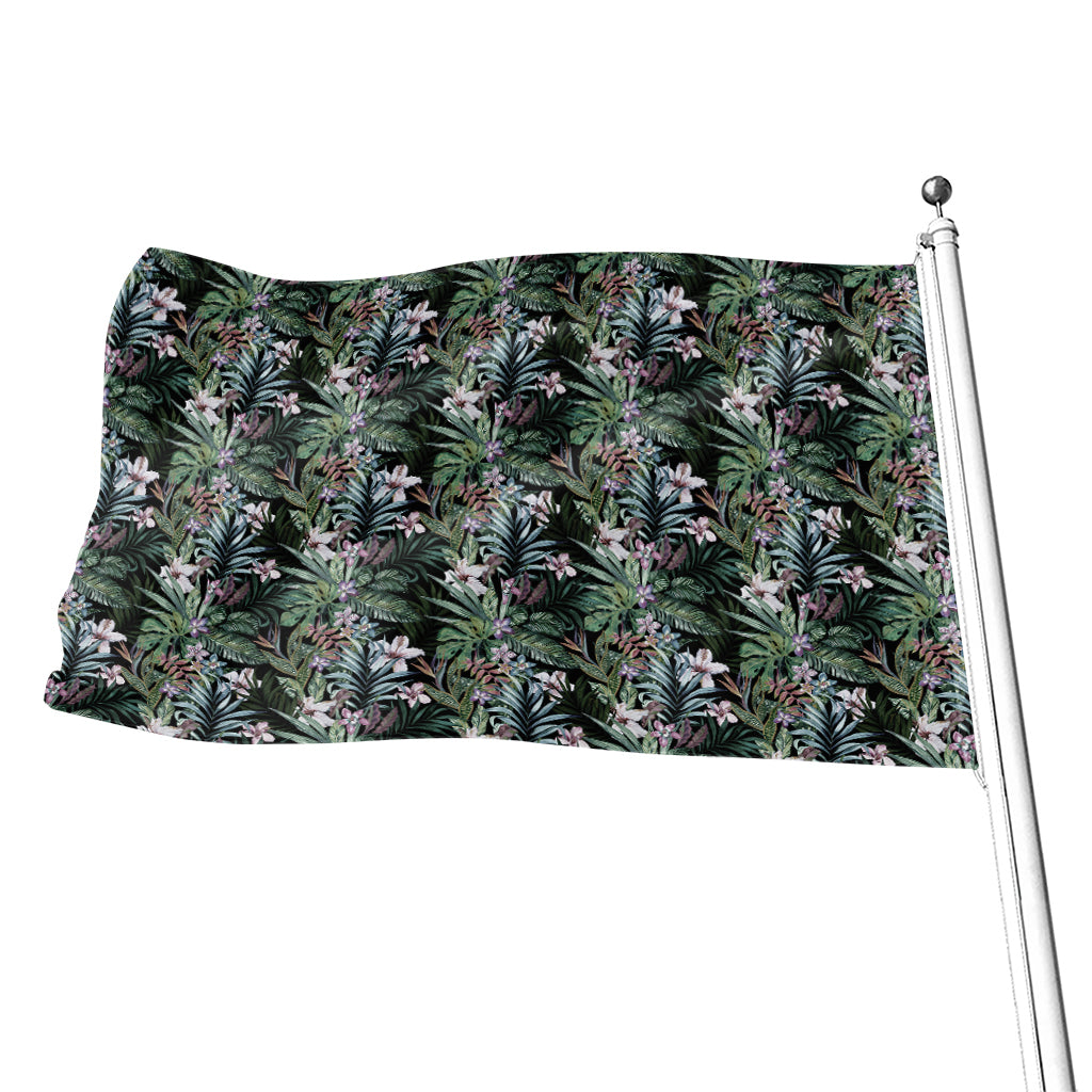Vintage Tropical Floral Print Flag