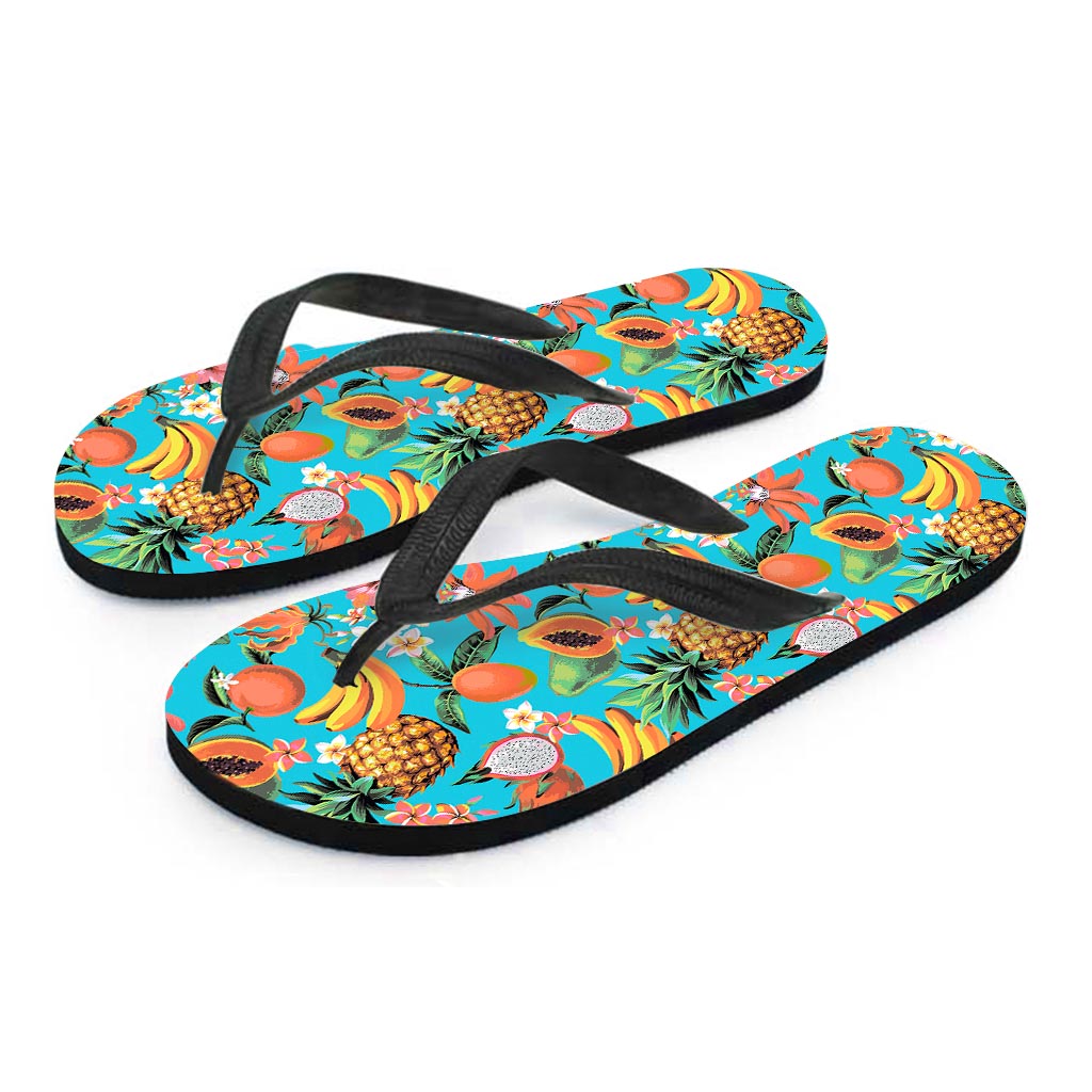 Vintage Tropical Fruits Pattern Print Flip Flops