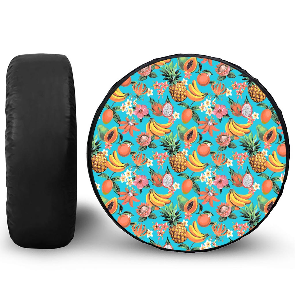 Vintage Tropical Fruits Pattern Print Tire Cover