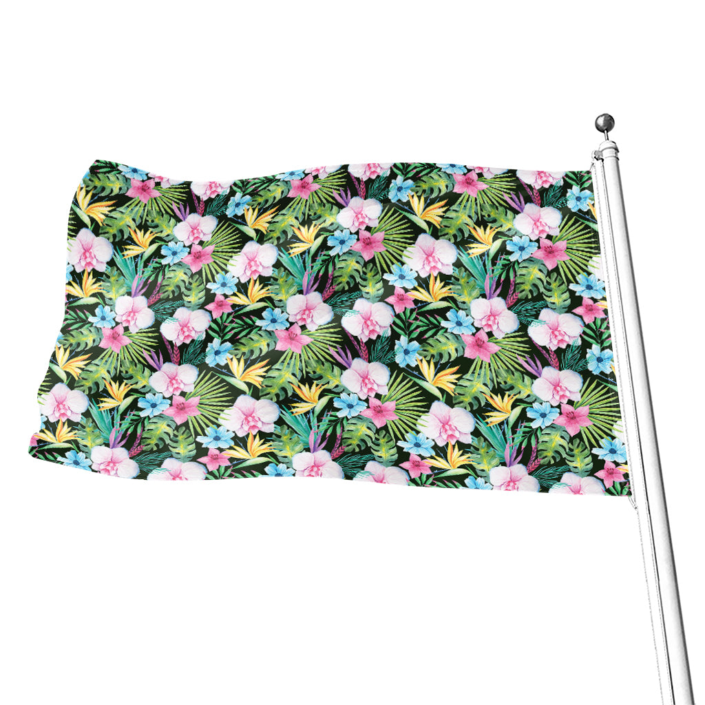 Vintage Tropical Jungle Hawaiian Print Flag