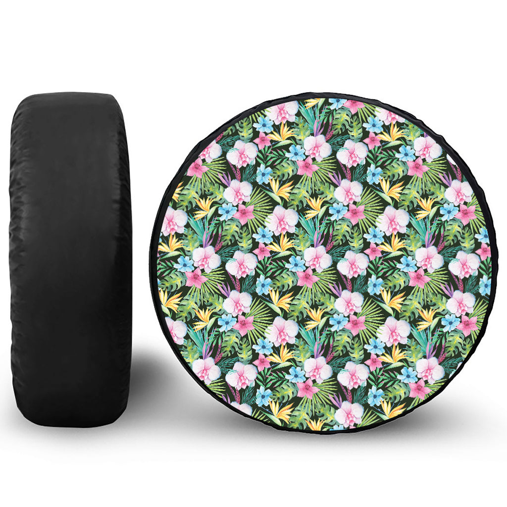 Vintage Tropical Jungle Hawaiian Print Tire Cover