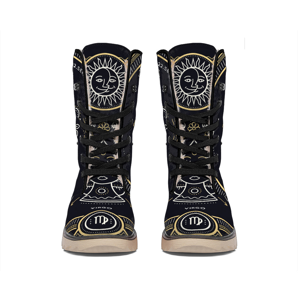 Vintage Virgo Zodiac Sign Print Winter Boots