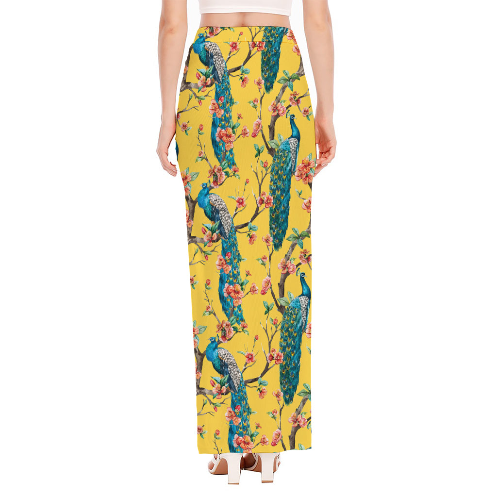Swallowtail - Peach High Slit A line skirt