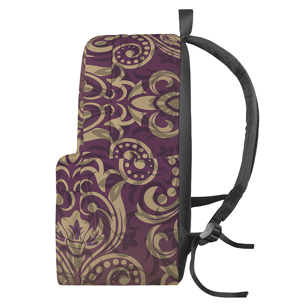 Vintage Western Damask Floral Print Backpack