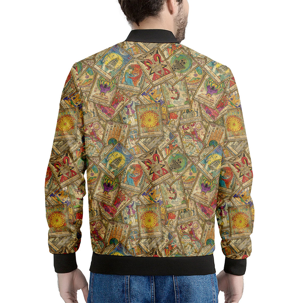 Vintage Wicca Tarot Card Print Men's Bomber Jacket