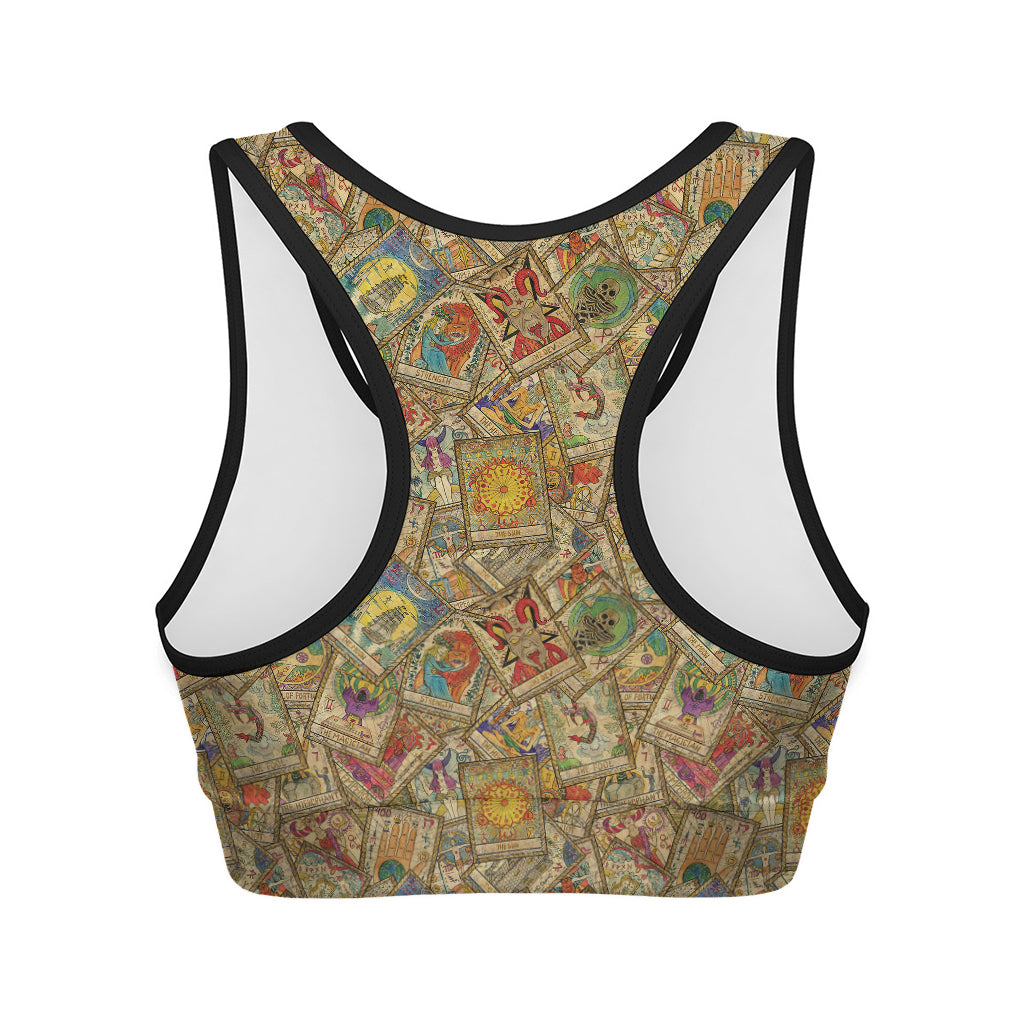 Vintage Wicca Tarot Card Print Women's Sports Bra
