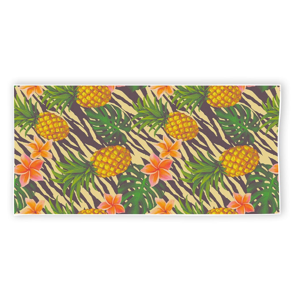 Vintage Zebra Pineapple Pattern Print Beach Towel
