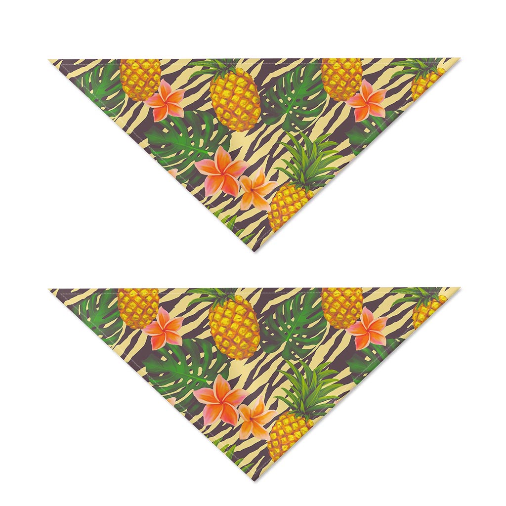 Vintage Zebra Pineapple Pattern Print Dog Bandana