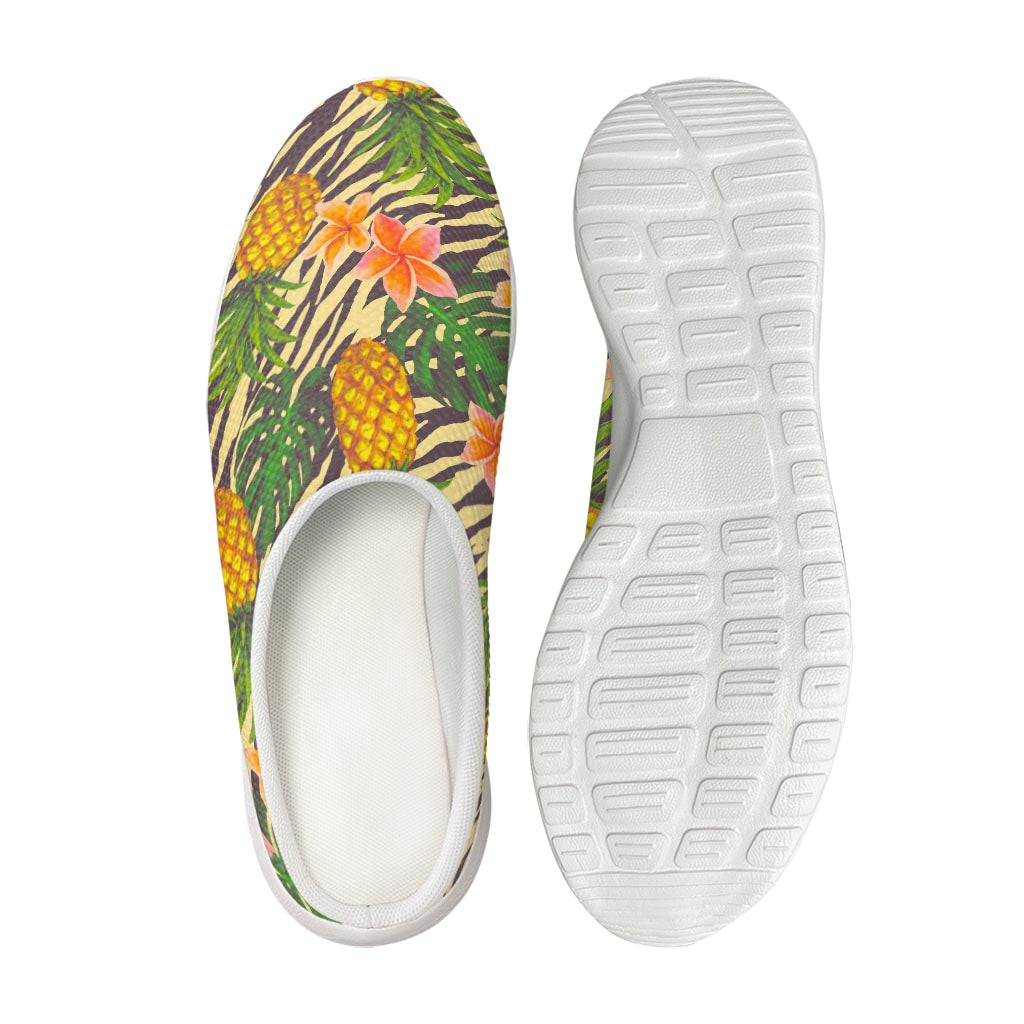 Vintage Zebra Pineapple Pattern Print Mesh Casual Shoes