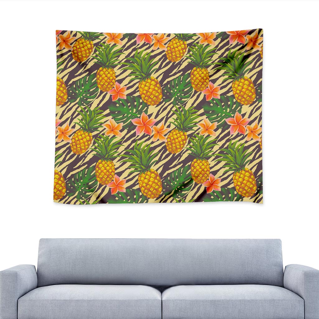 Vintage Zebra Pineapple Pattern Print Tapestry