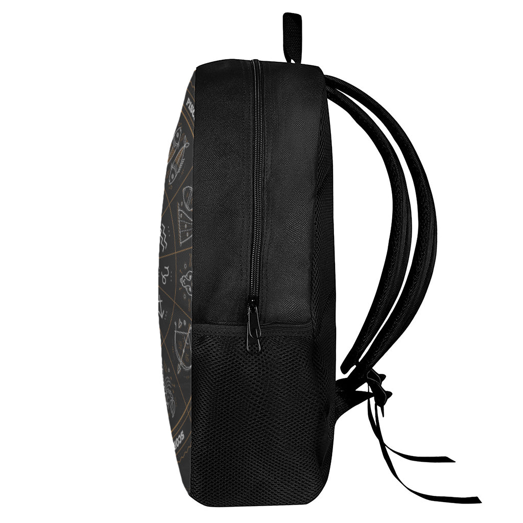 Vintage Zodiac Circle Print 17 Inch Backpack
