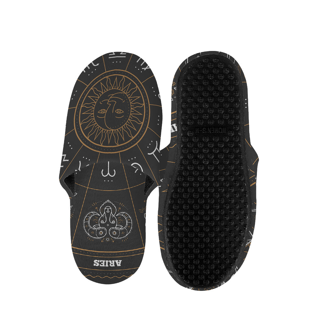Vintage Zodiac Circle Print Slippers