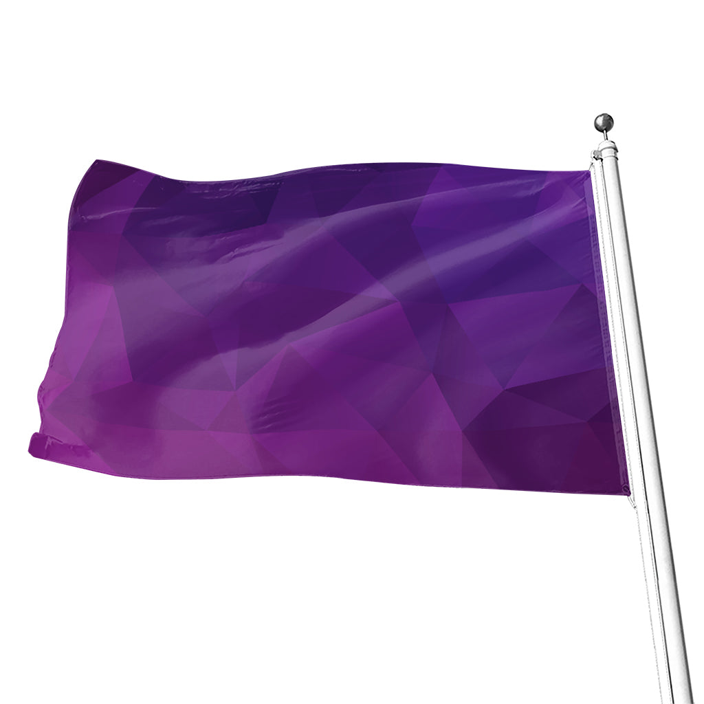 Violet Polygonal Geometric Print Flag