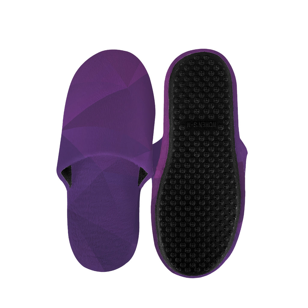 Violet Polygonal Geometric Print Slippers
