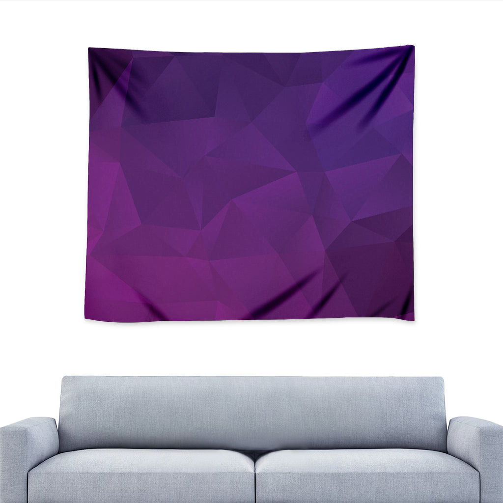 Violet Polygonal Geometric Print Tapestry