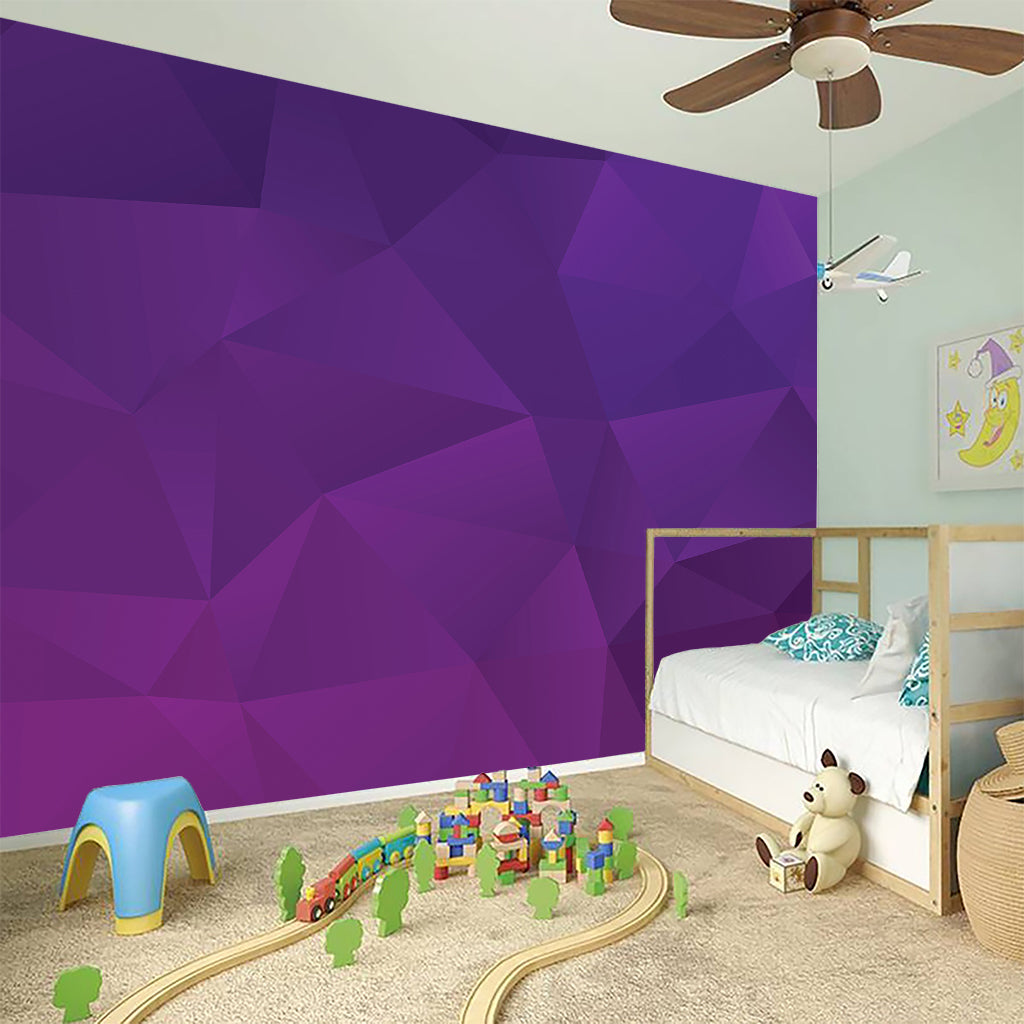 Violet Polygonal Geometric Print Wall Sticker