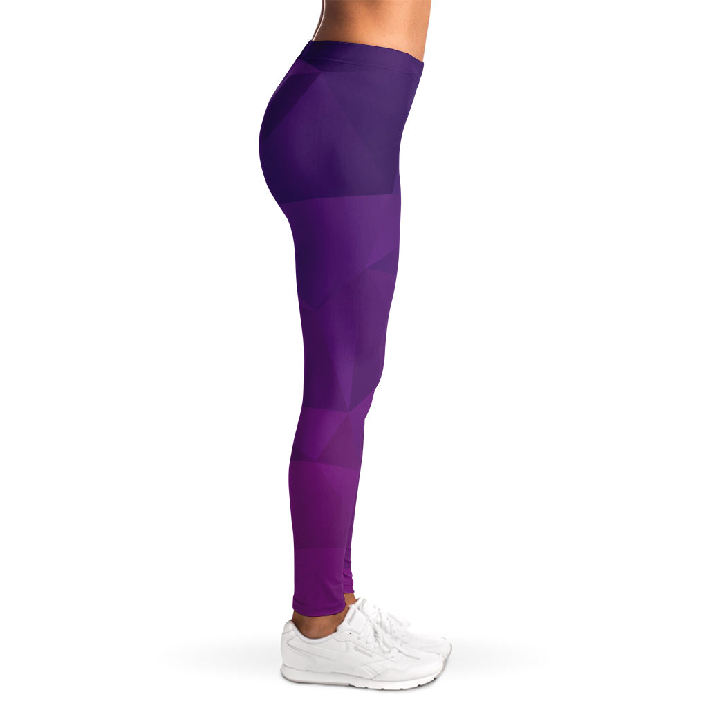 Violet Polygonal Geometric Print Women's Leggings