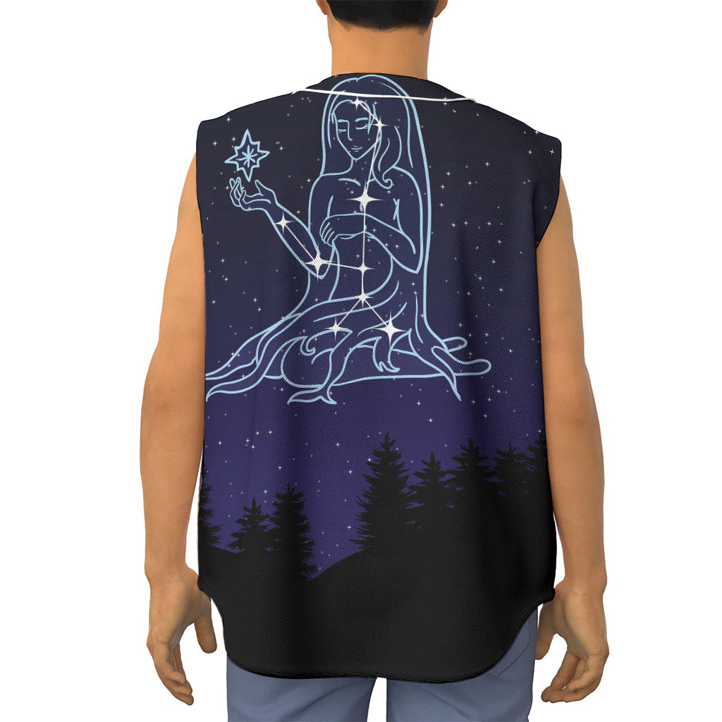 Virgo Constellation Print Sleeveless Baseball Jersey
