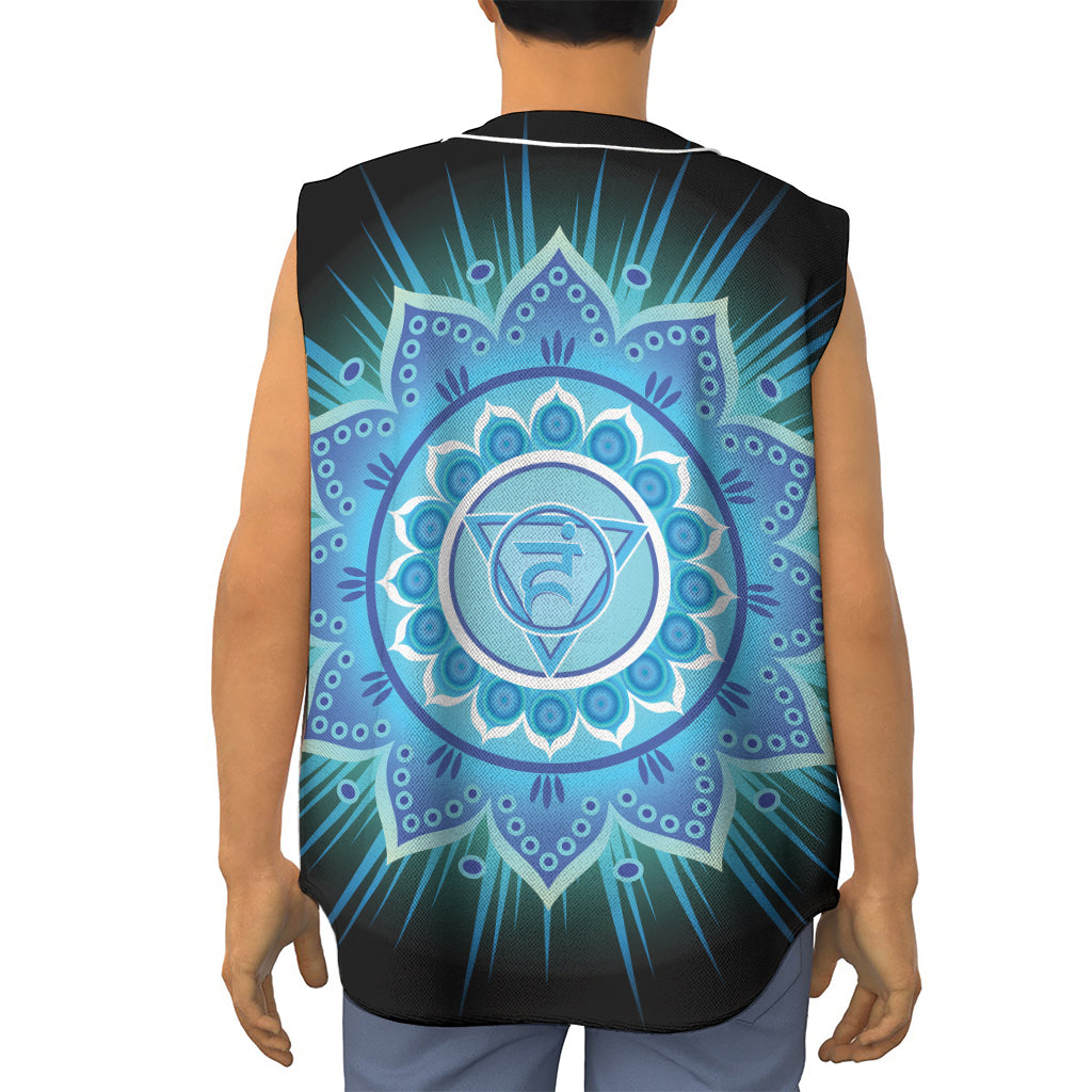 Vishuddha Chakra Mandala Print Sleeveless Baseball Jersey