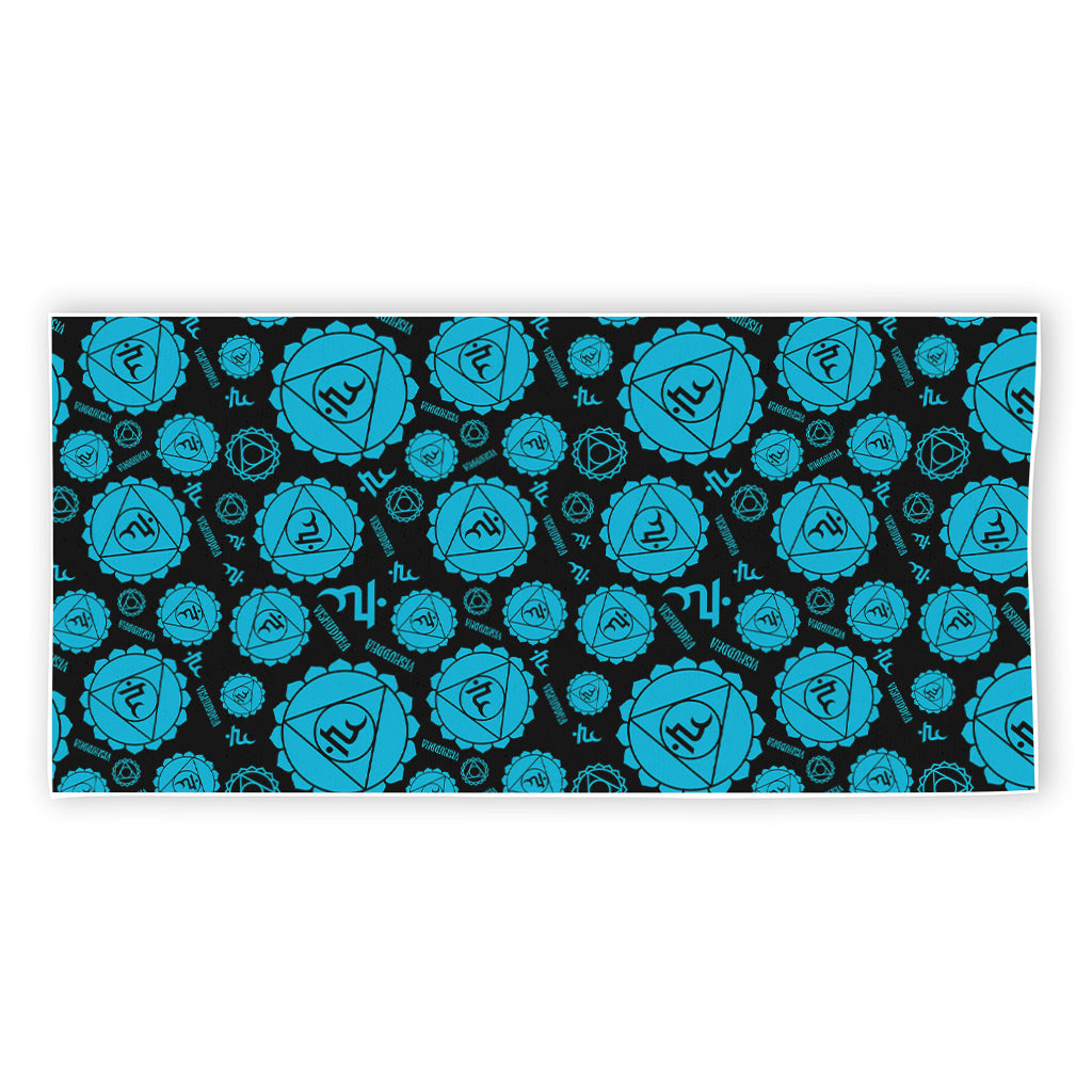 Vishuddha Chakra Pattern Print Beach Towel