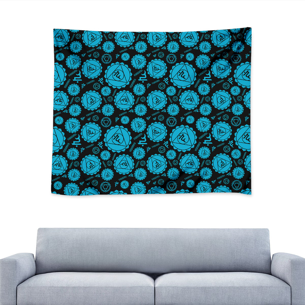 Vishuddha Chakra Pattern Print Tapestry