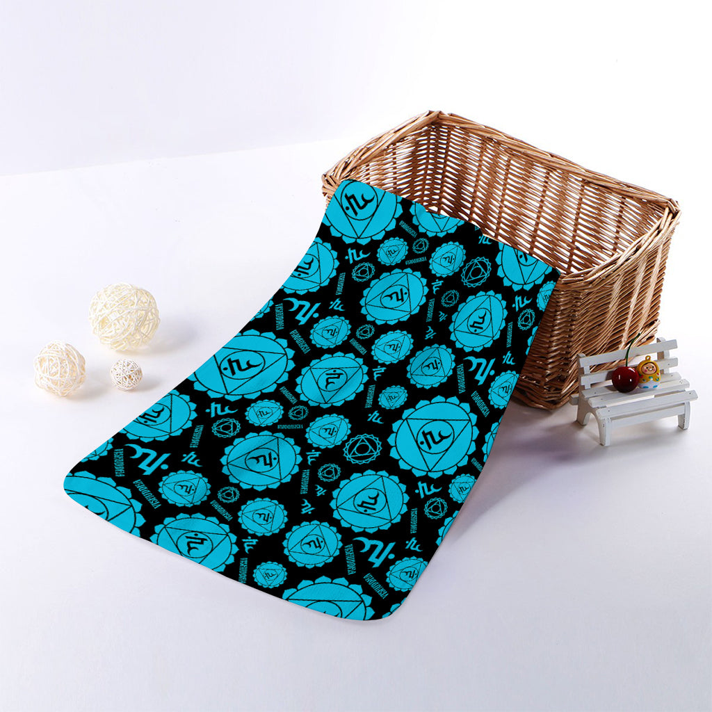 Vishuddha Chakra Pattern Print Towel