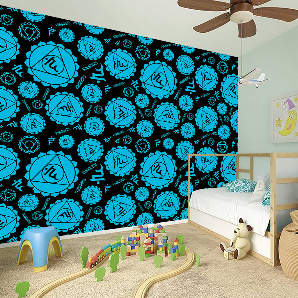 Vishuddha Chakra Pattern Print Wall Sticker