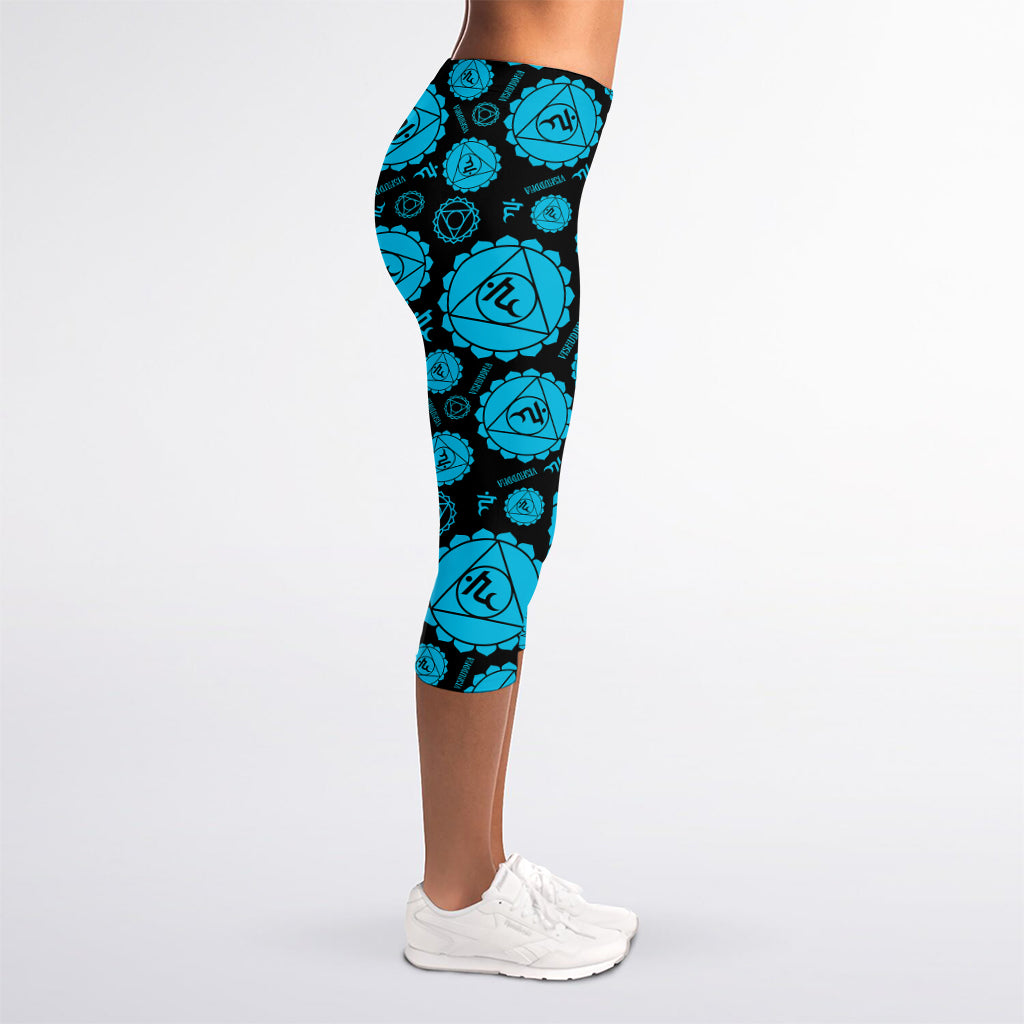Vishuddha Chakra Pattern Print Women's Capri Leggings