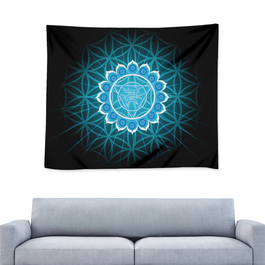 Vishuddha Chakra Spiritual Print Tapestry