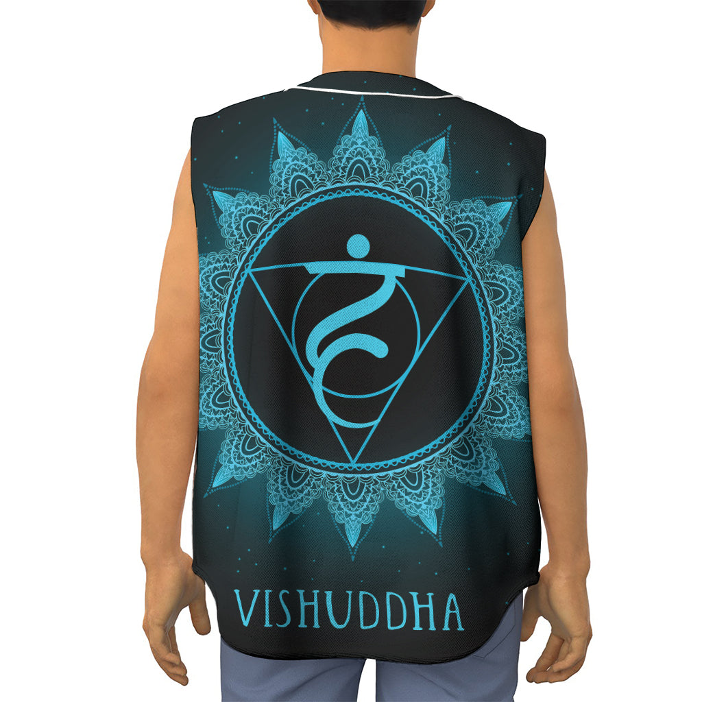 Vishuddha Chakra Symbol Print Sleeveless Baseball Jersey