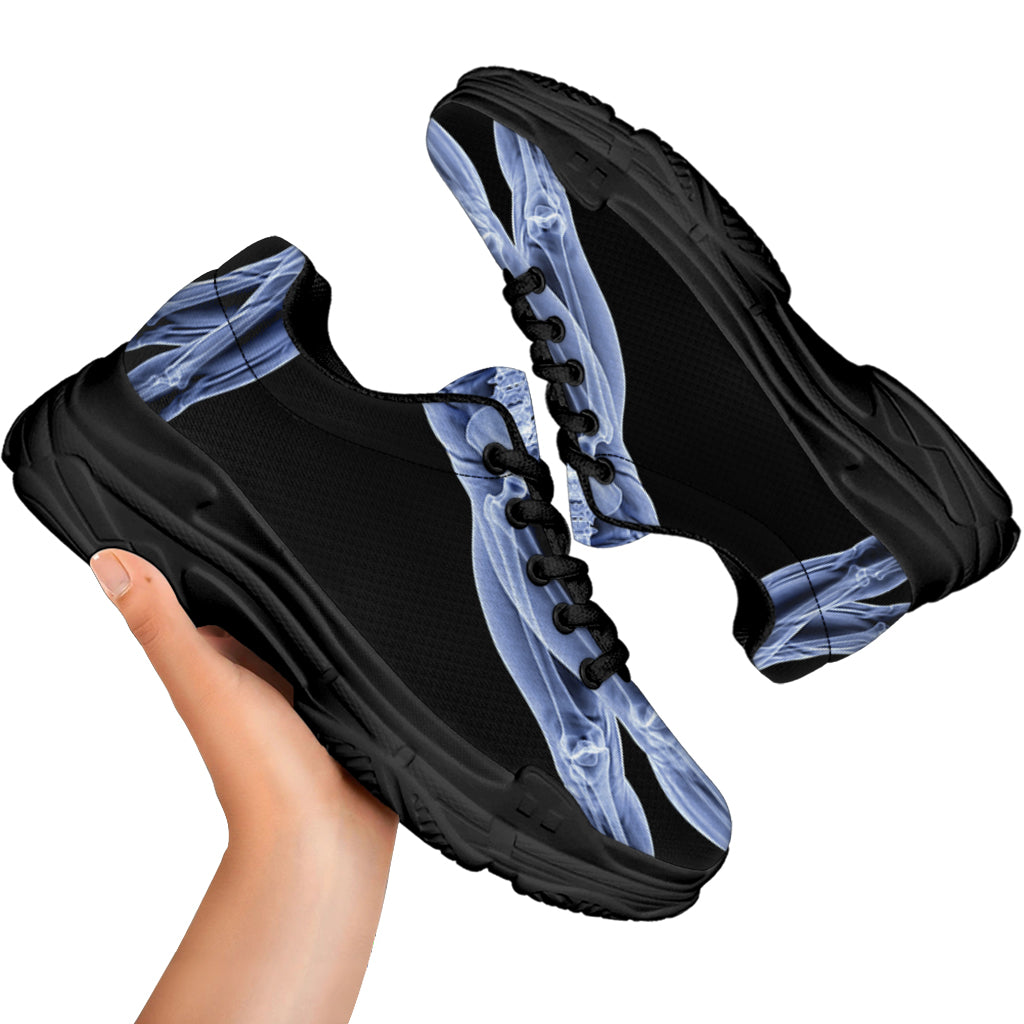 Vitruvian Man X-Ray Print Black Chunky Shoes