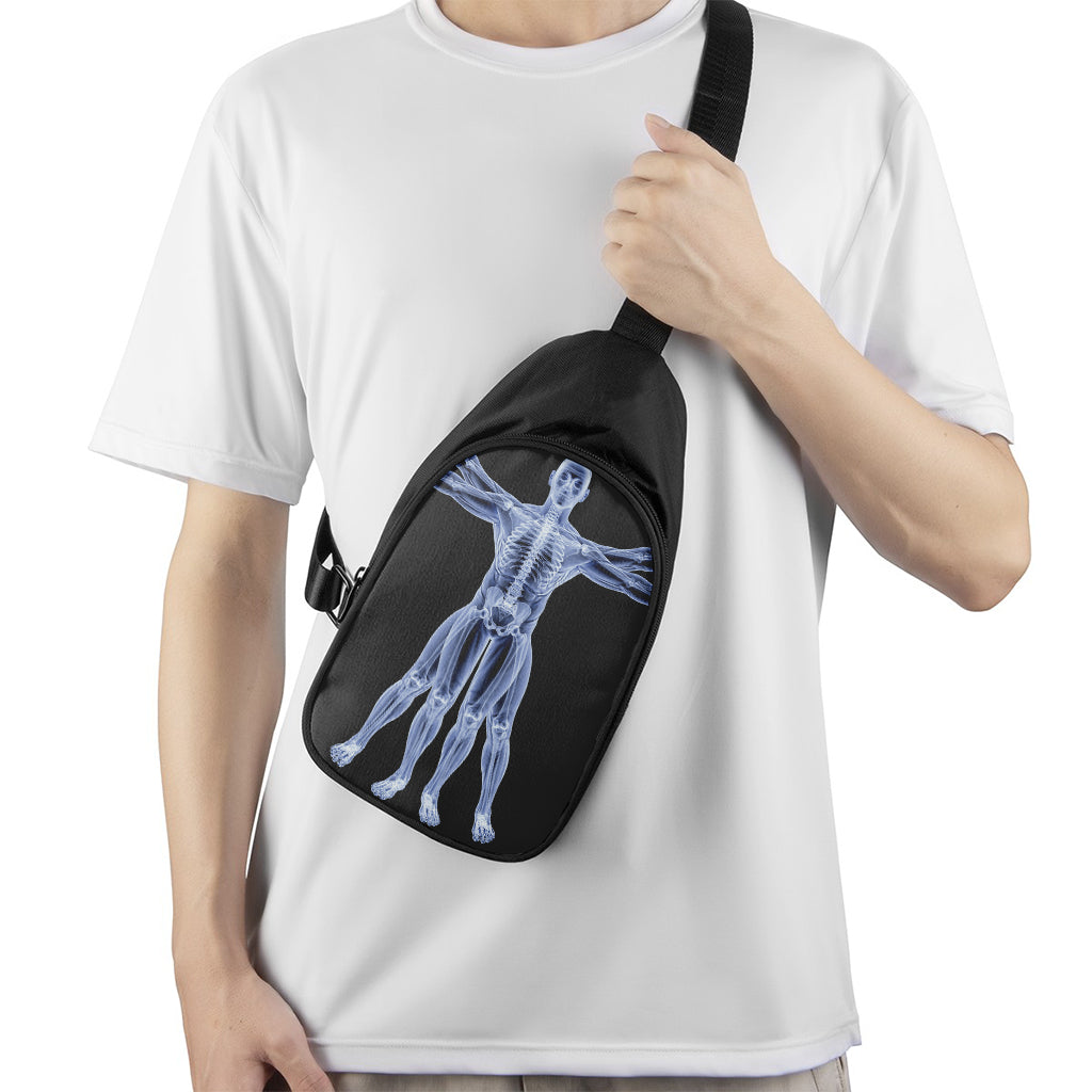Vitruvian Man X-Ray Print Chest Bag
