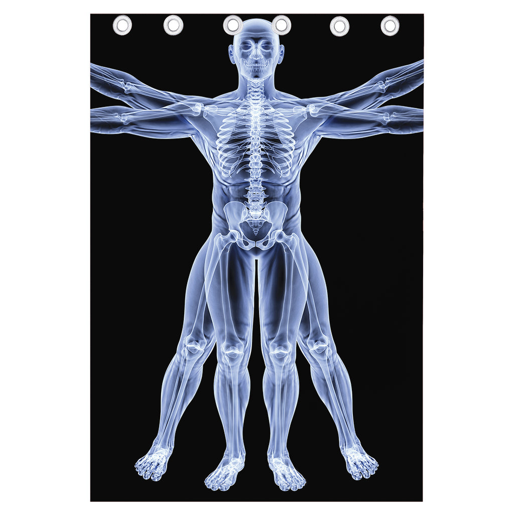 Vitruvian Man X-Ray Print Curtain
