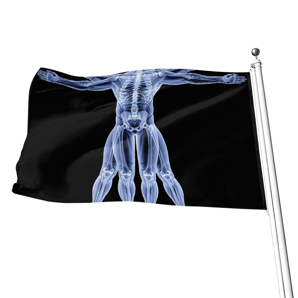 Vitruvian Man X-Ray Print Flag