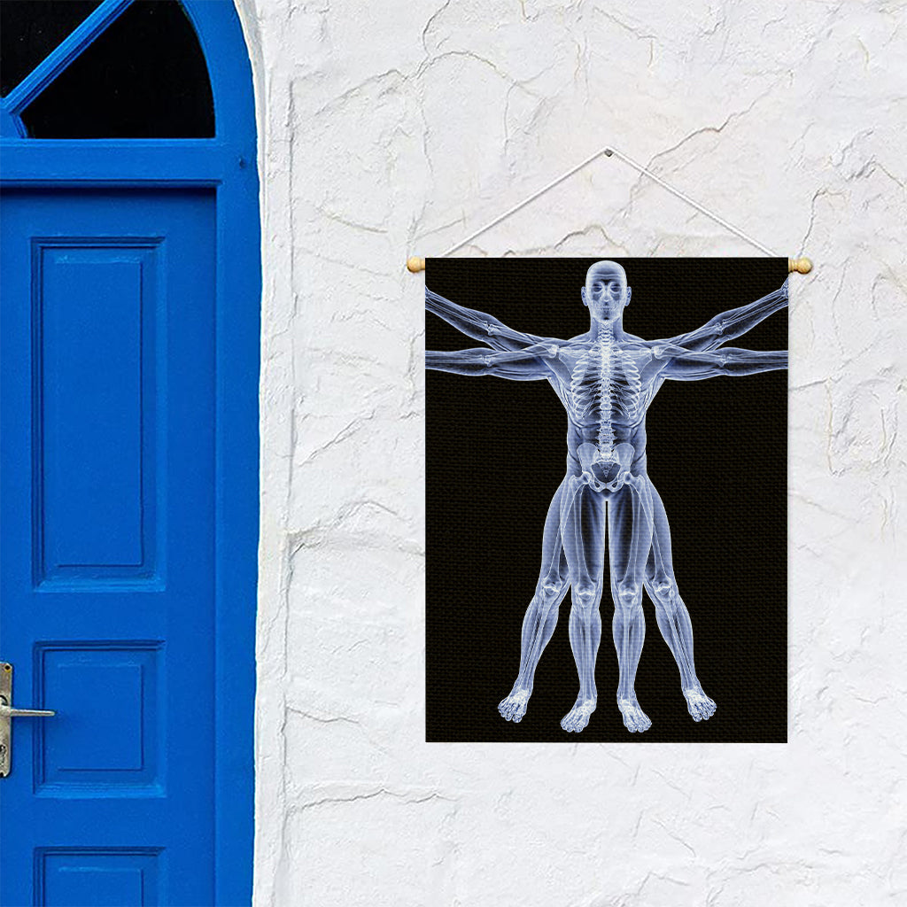Vitruvian Man X-Ray Print Garden Flag